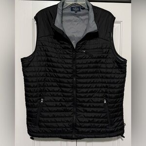 Nat Nast Mens XL Black Polyester Puffer Zip Pockets Warm Vest